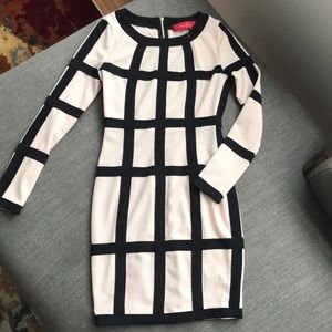 AKIRA Black and White Checkered Mini Dress